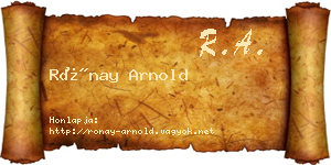 Rónay Arnold névjegykártya
